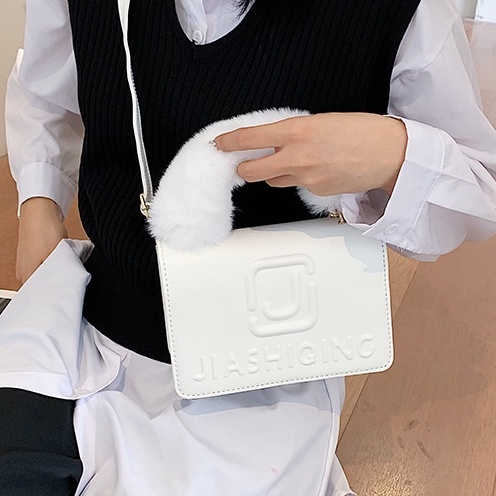 Túi Xách Nữ 💖 𝑭𝑹𝑬𝑬𝑺𝑯𝑰𝑷 💖 Giỏ Xách Nữ JIASIQING Da PU Phối Lông Chồn , Đeo Chéo , Cầm Tay , Công Sở, Hàn Quốc , Cao Cấp