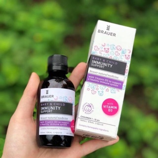 (MẪU MỚI) Tăng đề kháng Brauer Immunity Support cho bé 100ml