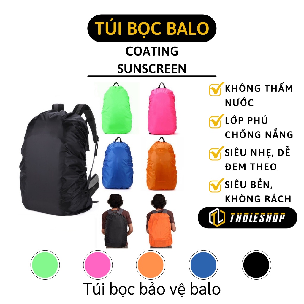 Túi Bọc Balo - Áo Trùm Balo Đi Mưa Chống Thấm Nước Siêu Bền, Size 45-50L 4610