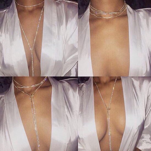 Choker Đá body chain dài 4 in 1