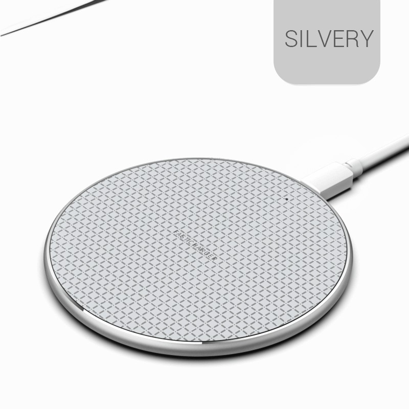 [HÀNG CÓ SẴN] Đế sạc nhanh không dây hình tròn 10W hợp kim nhôm cho Iphone và Samsung