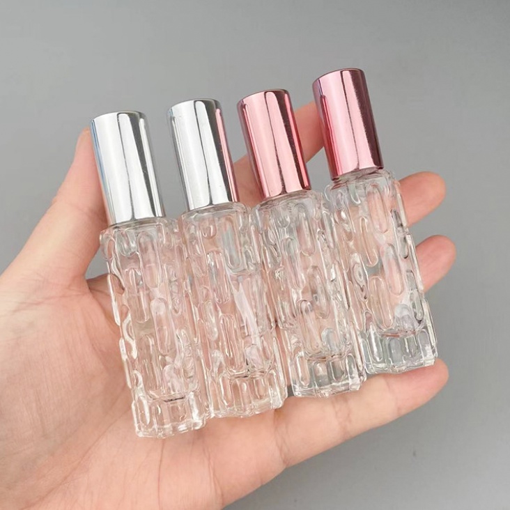 Combo ống đựng nước hoa thủy tinh cao cấp 10ml hình lục giác có vân dạng phun sương
