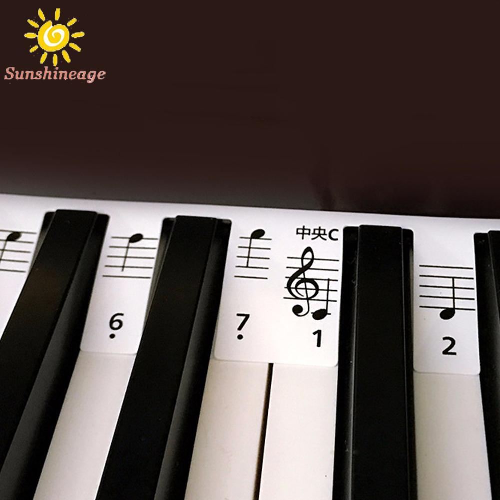 SUNAGE -Piano Stickers 61/88 Key Learning Parts South Asian Synthetic Paper High Quality
