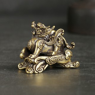 Tượng trưng bày phong thủy bằng đồng hình kỳ lân cưỡi mây