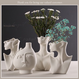  Bình Hoa nghệ thuật - Tượng trang trí phòng khách homestay văn phòng nội thất nhà sáng tạo đơn giản hiện đại Bắc Âu 