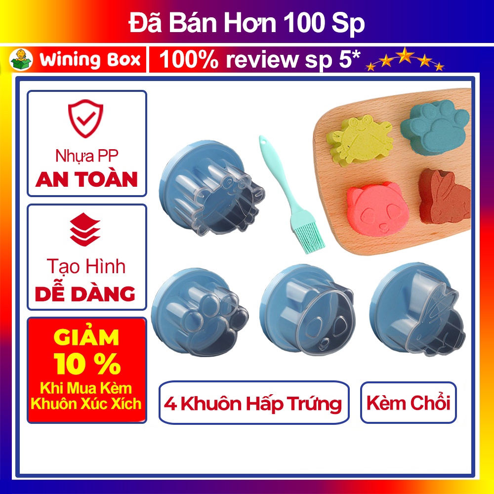 Set 4 Khuôn Hấp Trứng, Làm Bánh,  Làm Pudding Winingbox