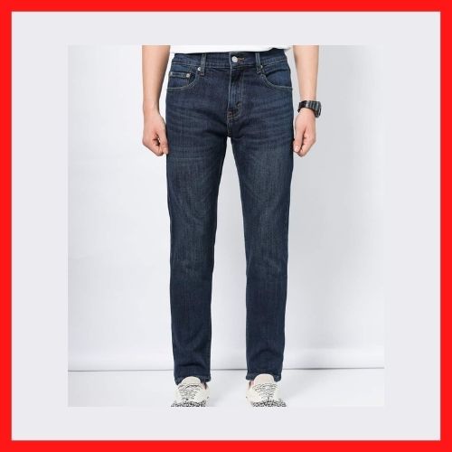 Quần jean Nam, Quần bò nam mã 514JLVH001 ống suông, màu xanh Navi, co giãn tốt, chất jean mềm mịn, hàng xuất khẩu dư