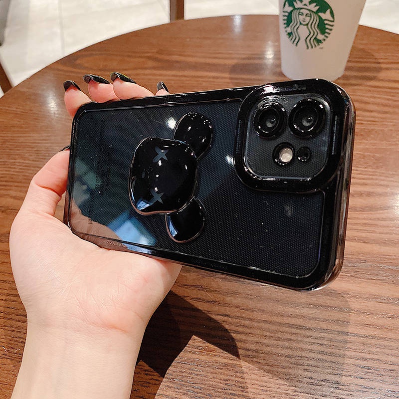 bearbrick Apple 13 Vỏ điện thoại di động 12Promax Đen Kaws Gấu bạo lực iPhone11 Bao gồm tất cả 8Plus Stereo X Nữ XR