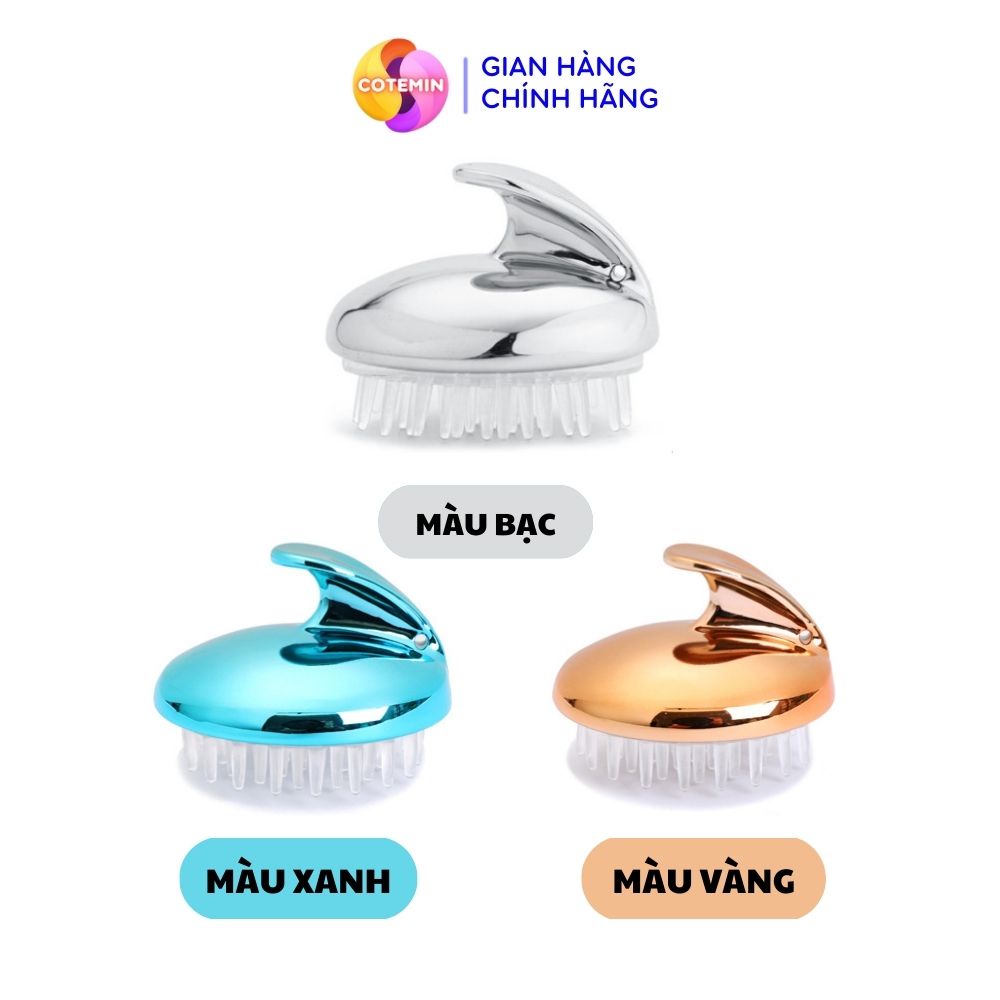 Lược Gội Đầu Silicon Long Lanh Nhiều Màu Sang Trọng Massage Đầu Giảm Stress Rụng tóc Kích Thích Mọc Tóc VECO