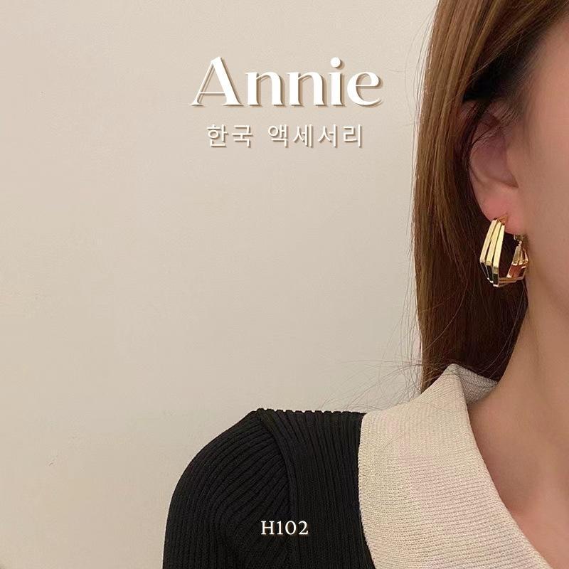 Bông tai mạ vàng phong cách cá tính hiện đại Hàn Quốc Annie H102