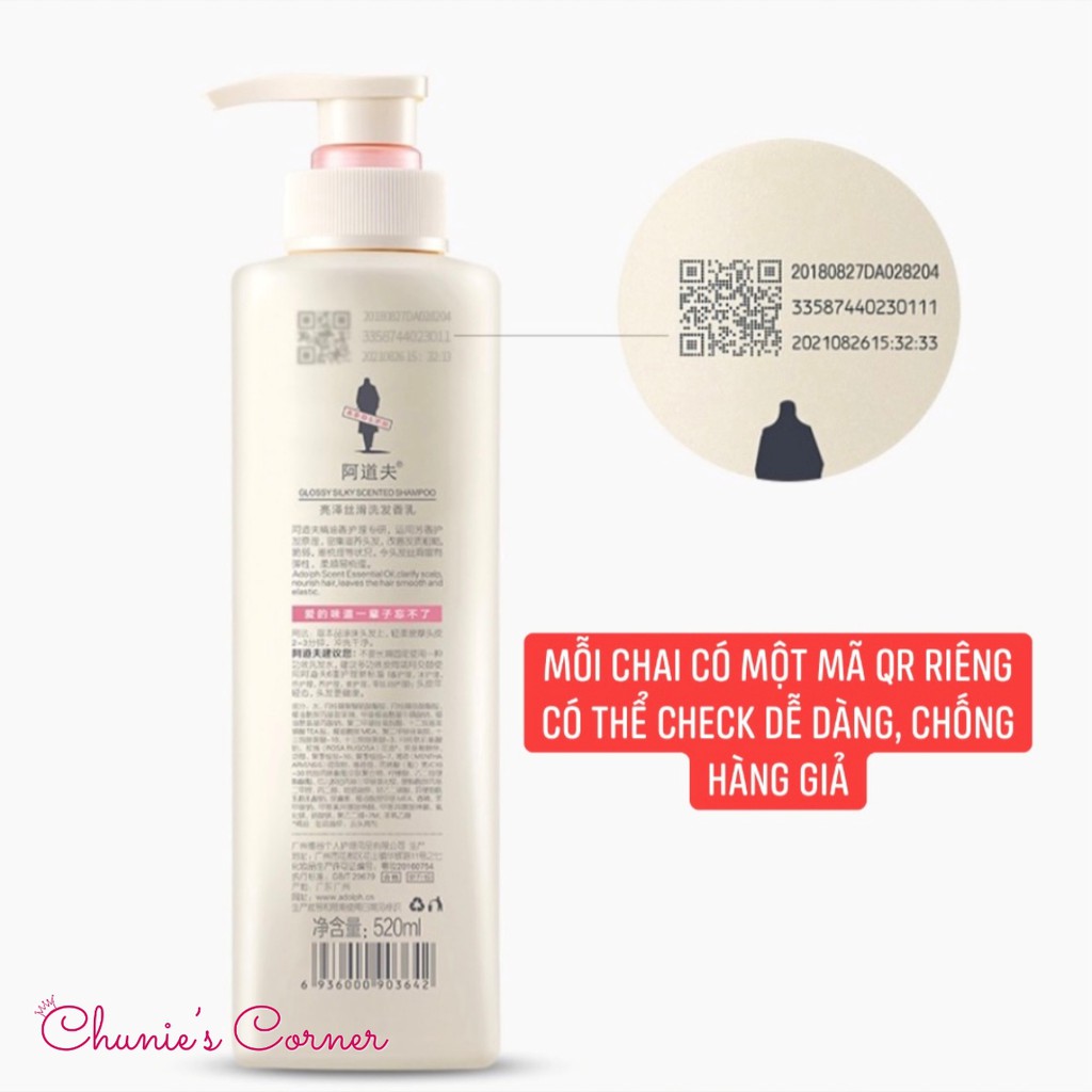 Cặp Dầu Gội- Xả ADOLPH Hương Nước Hoa Dưỡng Tóc Mềm Mượt