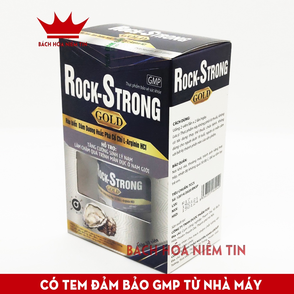 Viên uống bổ thận từ hàu biển ROCK - STRONG GOLD  - tăng cường sinh lý, giảm tiểu đêm, mạnh gân cốt - hộp 30 viên