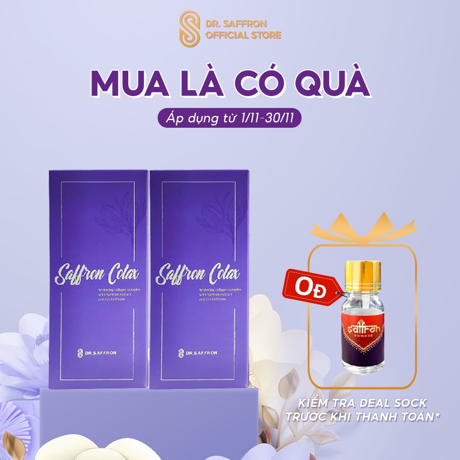 Combo 2 hộp Collagen cô đặc Saffron Colax thương hiệu DR.SAFFRON dạng nước hộp 7 túi x 30ML