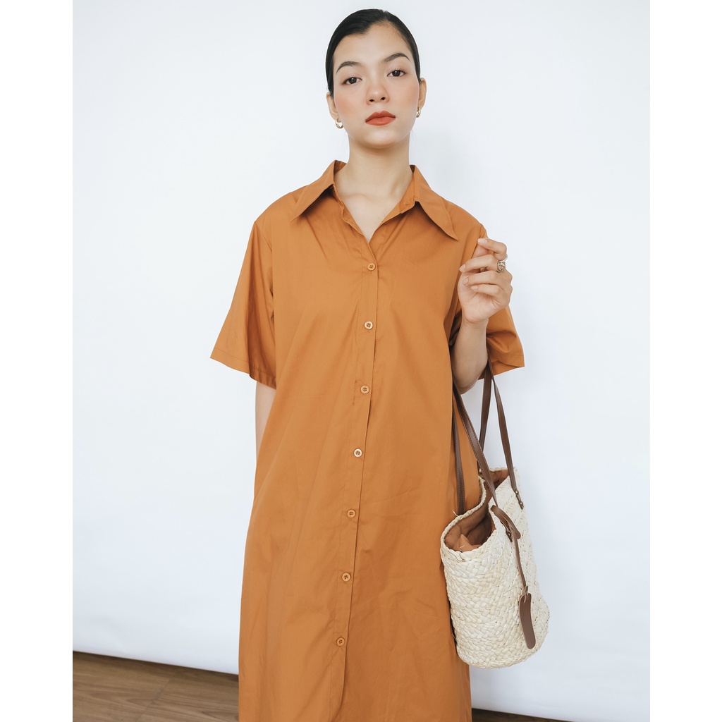 Đầm Sơ Mi Form Rộng Dài Oulebrou | 3448 | Lana Official