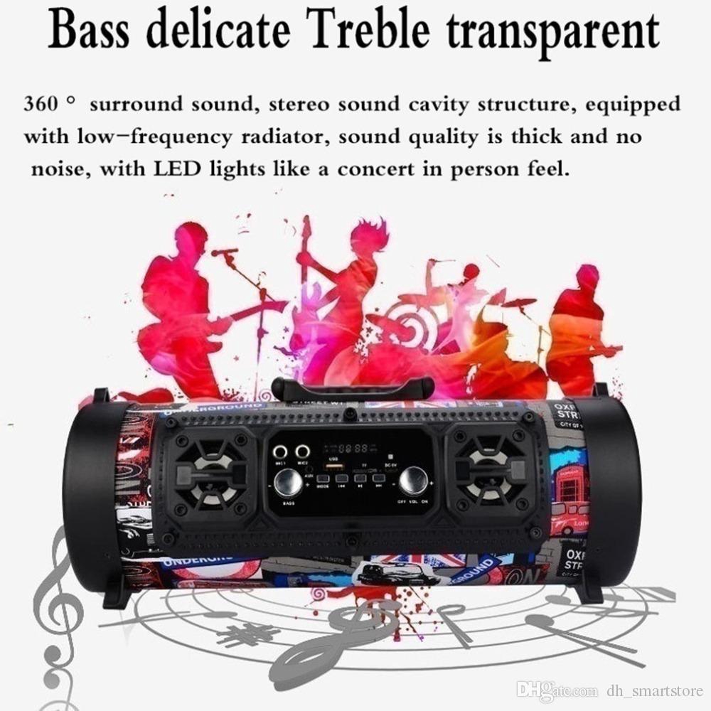 Car Speaker CH-M17 Portable Wireless Bluetooth Bass Surround LED Sparkling Support TF Card with Mic