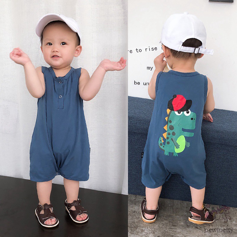 Bộ áo liền thân một mảnh họa tiết hoạt hình thời trang mùa hè dành cho bé trai