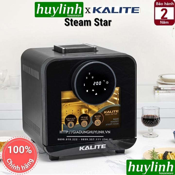 [Mã ELHAMS5 giảm 6% đơn 300K] Nồi chiên không dầu hấp hơi nước Kalite Steam Star - 15 lít - Tặng kẹp gắp + bình xịt dầu