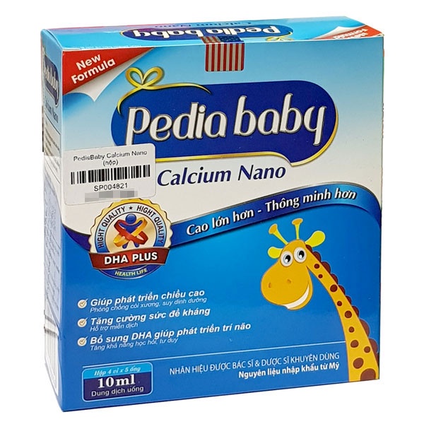 Pediababy Calcium Nano - Hỗ trợ bổ sung canxi và vitamin D3 cho cơ thể giúp tăng chiều cao và phát triển trí não ở trẻ