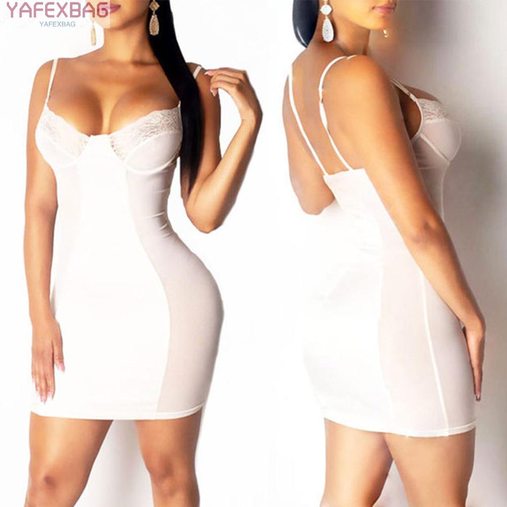 Women Sexy Nightdress Mesh Patchwork Lingerie Sleepwear Ladies Strap Dress Robe High Quality