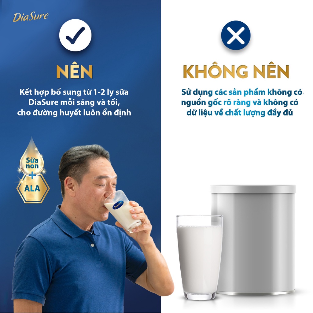 Sữa Non Diasure Premium Chính Hãng Lon 650g, Cung Cấp Toàn Diện Dinh Dưỡng Cho Người Tiểu Đường