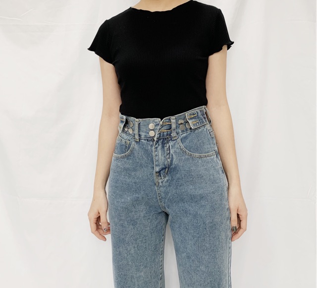 Quần Baggy Jeans Q1655ti cạp cao ống suông | BigBuy360 - bigbuy360.vn