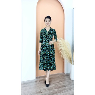 Đầm Thun Lụa Trung Niên Ladyshop váy quý bà thời trang nữ cao cấp TK845