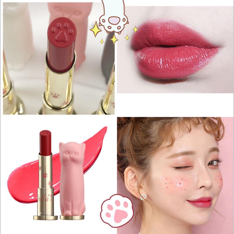[Hàng mới về] Bộ 3 son môi thiết kế hình chú mèo xinh xắn