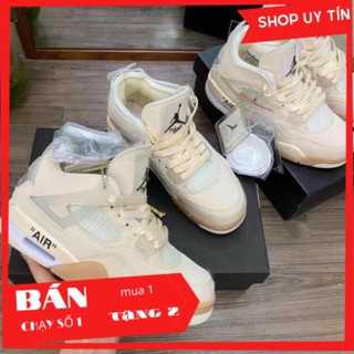 20Giày thể thao Jordan 4 OFF WHITE, giày thể thao nam nữ full phụ kiện