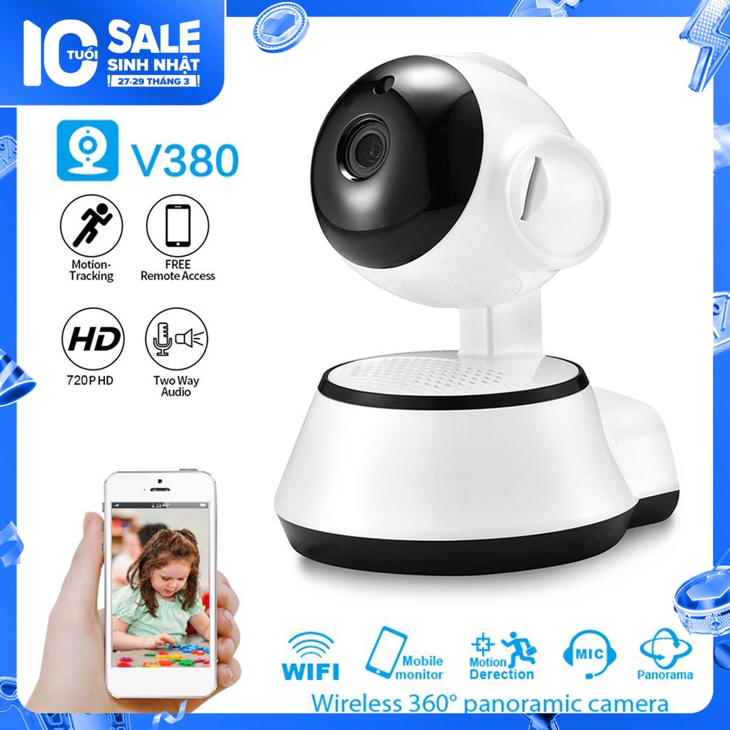 Camera Ip không dây, Camera wifi IP V380 Công nghệ HD cho hình ảnh siêu nét Cực Chuẩn, Dễ Cài Đặt - BH 12 THÁNG