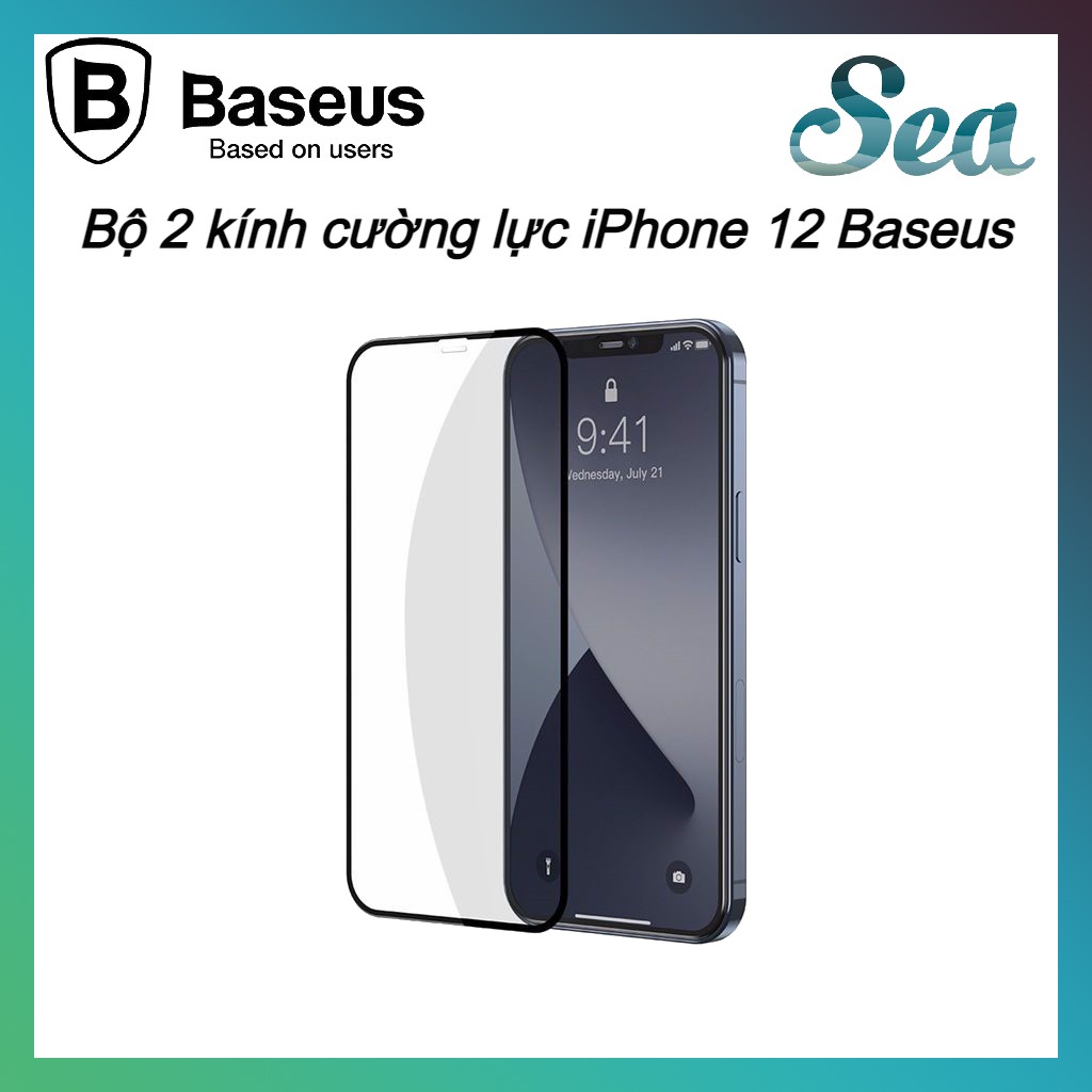 Kính cường lực iPhone 12 Baseus - Bộ 2 chiếc - Chống sước  - Chống mồ hôi, vân tay - Cảm ứng mượt - Chính Hãng