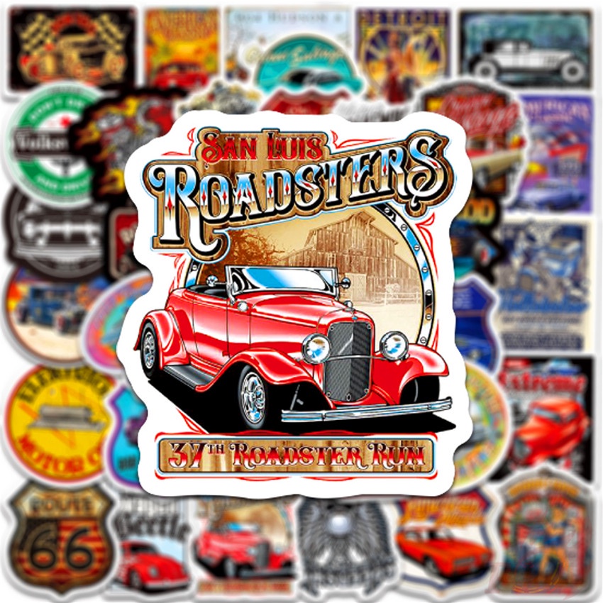 100Pcs/Set ❉ Retro Hot Rod Series A Classic Car Stickers ❉ DIY Waterproof Fashion Doodle Decals Stickers