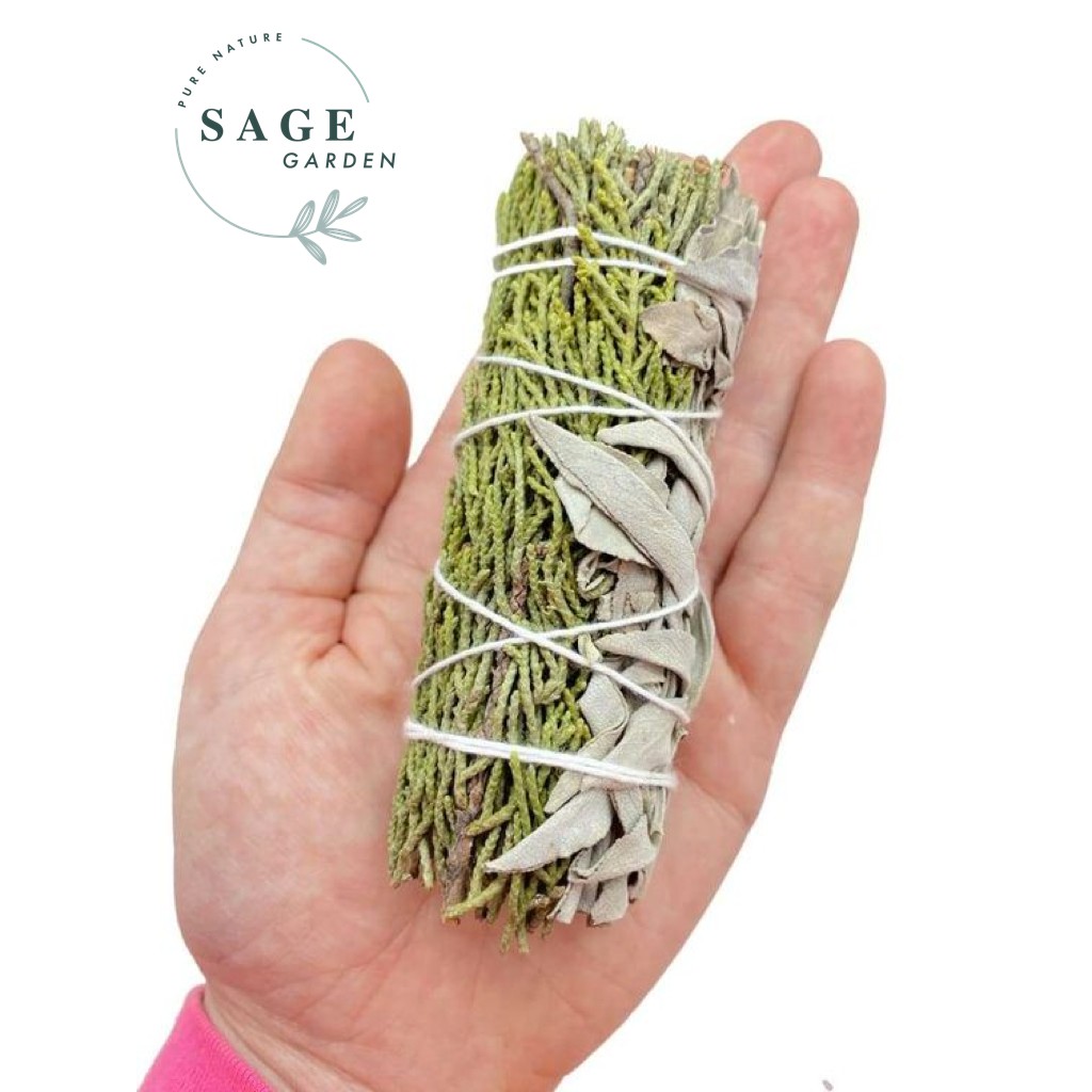 PROTECTION_Xô Thơm Trắng &amp; Bách Xù (White mix Juniper)_SAGE GARDEN
