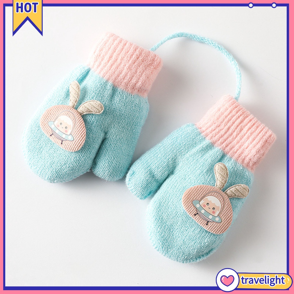 Đôi găng tay dệt kim chống mài mòn thiết kế hoạt hình xinh xắn dành cho trẻ em