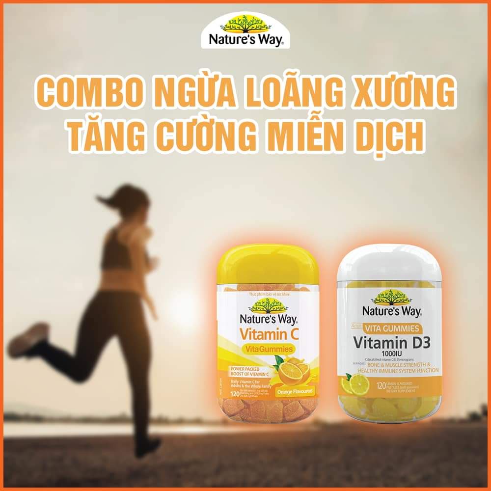 Kẹo dẻo bổ sung Vitamin C cho người lớn Nature’s Way Vitamin C Vita Gummies for Adults 120 viên Healthy Care Extaste
