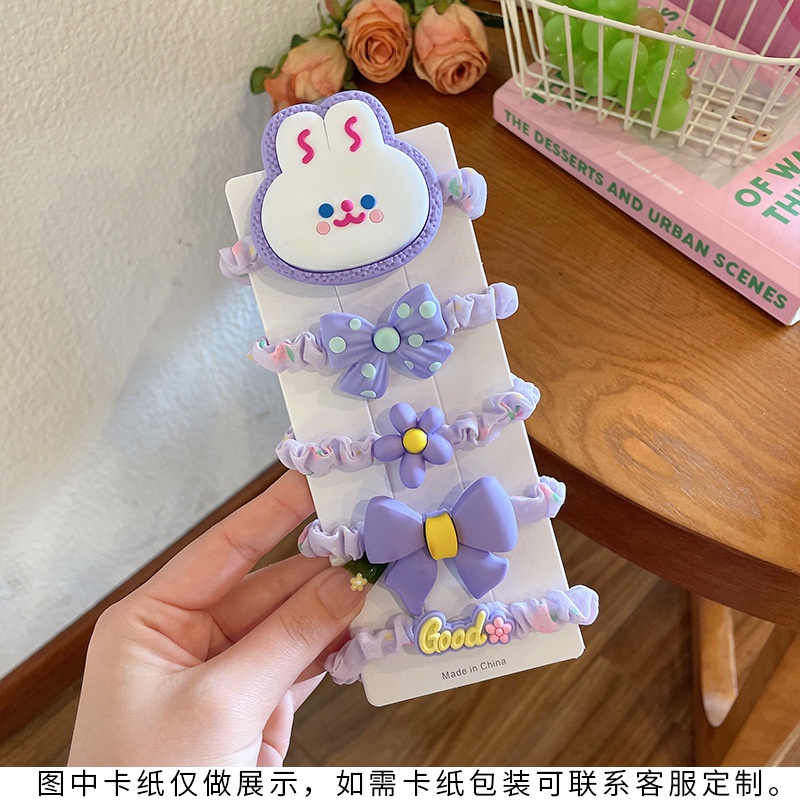 Bộ 5 Dây Buộc Tóc Cao Su Kiểu Hàn Quốc Dễ Thương Cho Bé|Dây Cột Tóc Cỡ Lớn Thiết Kế Dễ Thương Cho Nữ|Dây Buộc Tóc Đàn Hồi Tốt Không Đau Cho Bé