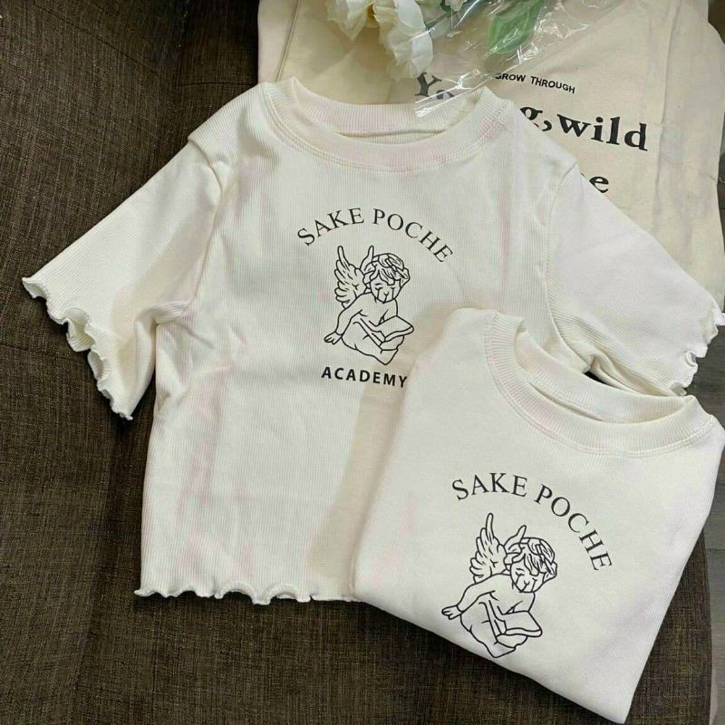 ÁO CROPTOP SAKE POCHE CHẤT VẢI THUN CO GIÃN CỰC ĐẸP