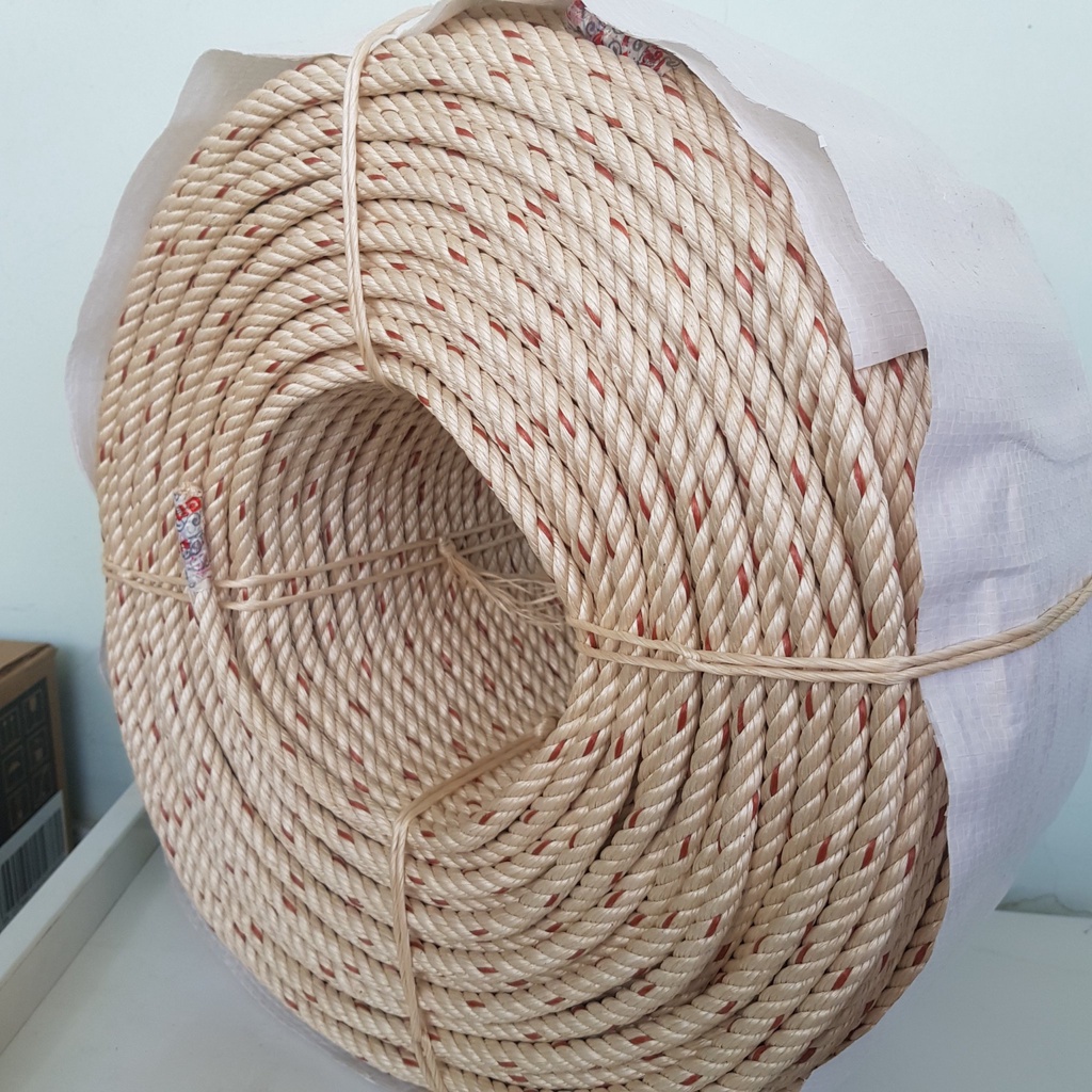 10m dây thừng pp chịu lực tốt size 8mm, 10mm dùng kéo mái che, căng bạt, dây kéo máy tời xây dựng