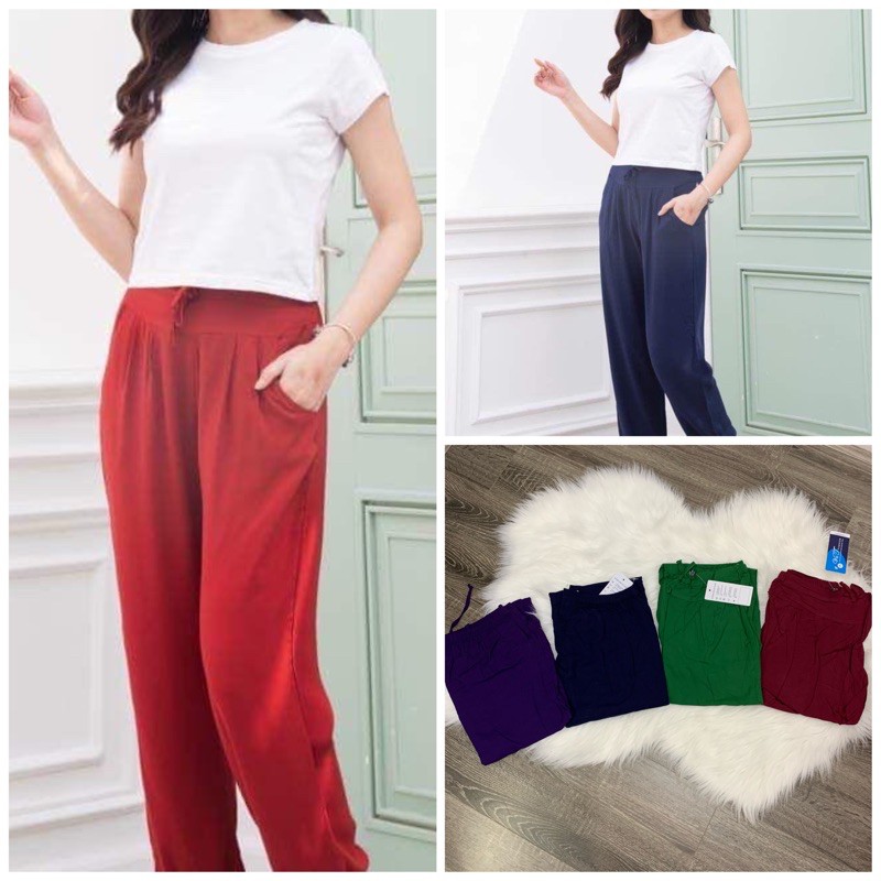 Quần Lanh Việt Thắng Hàng Đẹp Bo Chun Gấu Dây Rút Cạp