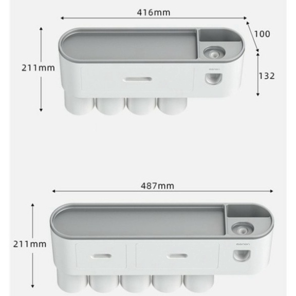 Kệ Phòng Tắm Thông Minh [Chính Hãng]  Bộ Nhả Kem Đánh Răng Tự Động Cao Cấp Loại 1,2,3,4 cốc🔴FREESHIP EXTRA🔴