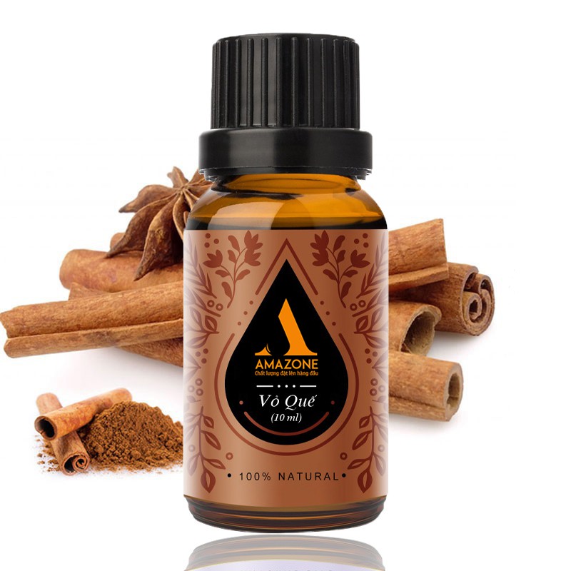 Tinh dầu Vỏ quế Amazone 10ml - Nhập khẩu Ấn độ - Hương thơm khử mùi + diệt khuẩn hiệu quả