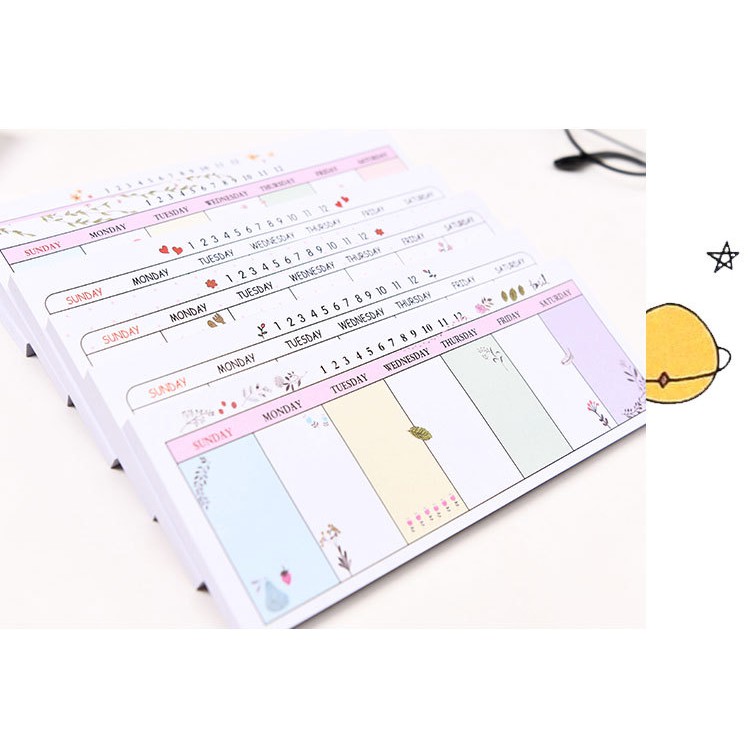 Weekly Planner notepad cho sổ kế hoạch tuần