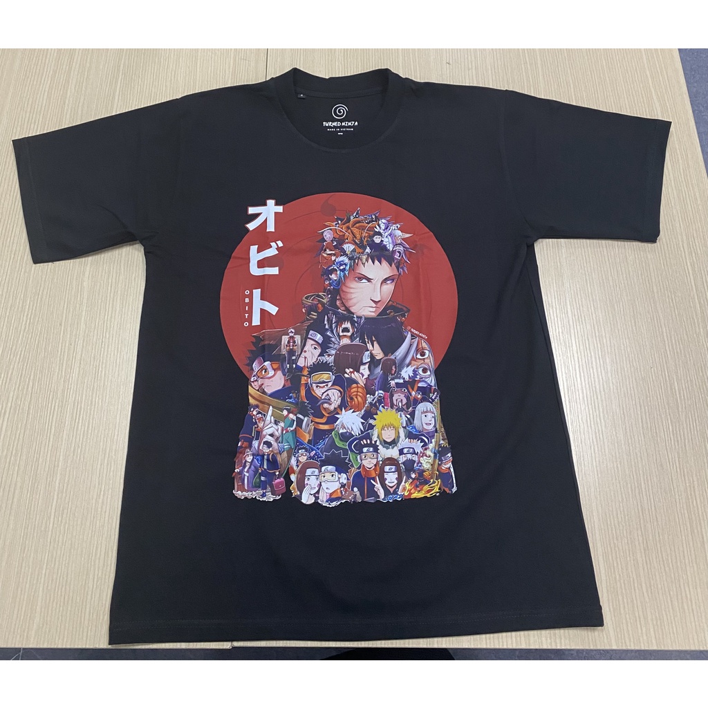 Áo thun Obito Uchiha  chất liệu cotton 100%, form rộng cổ tròn phiên bản có màu bản mặt trăng từ Turned Ninja