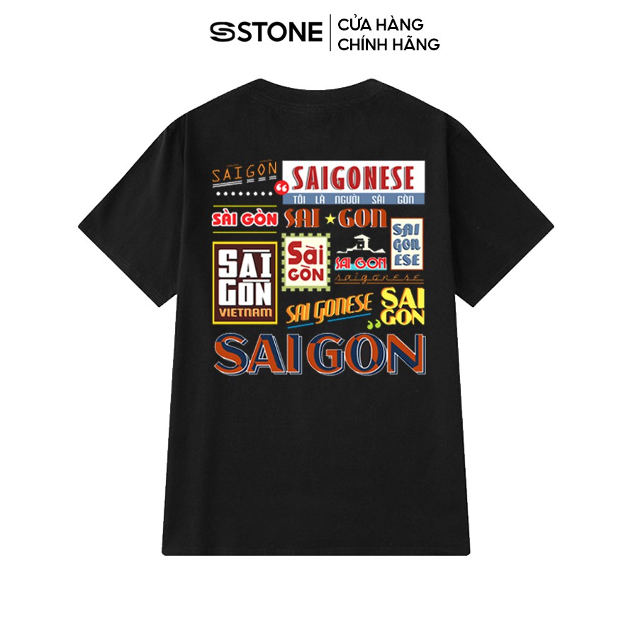 Áo Thun Tay Lỡ Stone Dáng Unisex Form Rộng In Hình Saigonese 100 Cotton TQ021