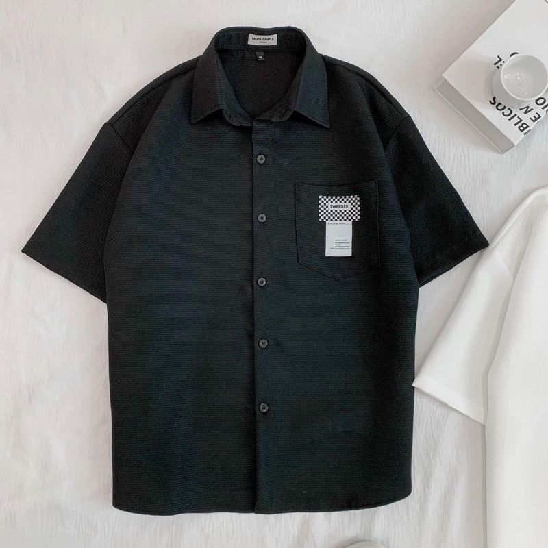 Áo Sơ Mi Tay Ngắn MIN Form Rộng Phong Cách Ulzzang - 84unisex