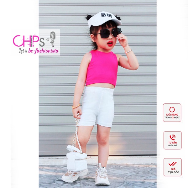 Set Đồ Mùa Hè Bé Gái Áo Croptop Ôm Body Quần Legging Đáng Yêu