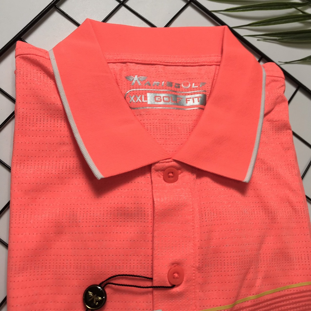 Áo polo nam Aristino  GOLF FIT cao cấp màu cam APSG03S1