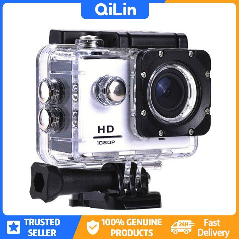 1 Set Camera Hành Trình 30m Bằng Nhựa Chống Thấm Nước Mini Dv 1080p Gắn Mũ Bảo Hiểm Xe Đạp / Xe Hơi