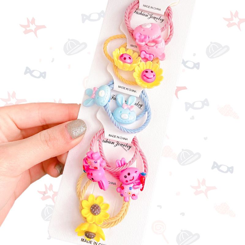 Set 10 Cột Tóc Dễ Thương ❤️ Hình Hoạt Hình Ngộ Nghĩnh, cho bé gái