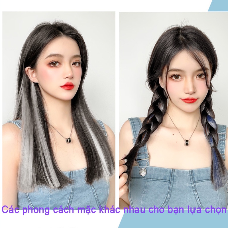 Bộ Tóc Giả Dài Nhuộm Màu Thời Trang Cho Nữ