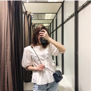 Áo vải thô dập lỗ dáng babydoll